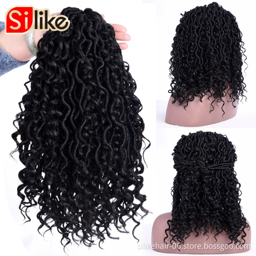 GoddessFaux Locs curly Crochet Braids14 Inch Soft Natural Synthetic Hair Extension 24Stands/Pack Messy water waveFaux Locks Hair